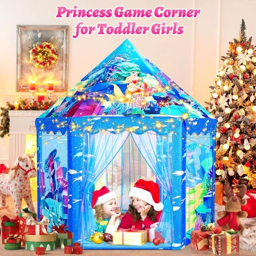 Tienda de Juegos para Ninas Princesa Sirena - Gran Castillo para Ninas de 3 a 12 Anos, Toy para Interiores y Exteriores para Ninos, 55'' x 53'' (DxH) - Imagen 2