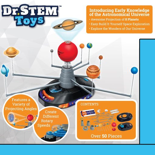 Kit proyector del sistema solar Dr. STEM Toys - Modelo de planetas motorizado para ninos de 8 a 12 anos | Juego educativo de ciencia completo con mas de 50 piezas | Uso en el hogar y en el aula - Imagen 4