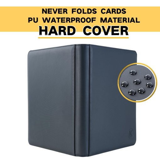 KUOOKING 1000+ Bolsillos Carpeta para Cartas de Intercambio, album de 16 Bolsillos Compatible con lorcana, MTG, Cartas Deportivas y Otras Cartas de Tamano Estandar (NEGRO) - Imagen 3