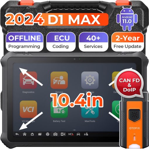 Escaner de diagnostico OTOFIX D1 Max, [2 anos de actualizacion gratuita] Herramienta de escaneo bidireccional Ver. 2024, 40+ funciones de servicio, Codificacion de ECU, Diagnostico de sistema completo, FCA SGW