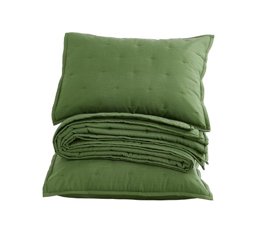Juego de Edredon Chezmoi Collection de Tencel Modal Mezcla Tamano King, Verde Bosque - Edredon Ligero Suave con Diseno de Puntada en Forma de Luna para Todas las Estaciones - Imagen 8