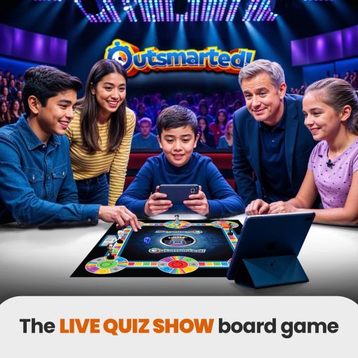 Outsmarted - El Juego de Mesa de Concurso en Vivo | Ninos, Adolescentes y Adultos | La Noche de Juegos Familiar Definitiva | Edad 8+ | Perfecto para 2-24 Jugadores | 10,000+ Preguntas Multimedia | Edicion 2024 - Imagen 2