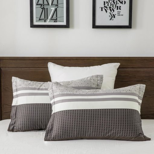 Juego de Edredon King, Juego de Ropa de Cama a Rayas Marron para Cama King, Edredon de Algodon 100%, Esponjoso y Ligero para Todas las Estaciones para Cama King, 104" x 90", 3 Piezas - Imagen 7