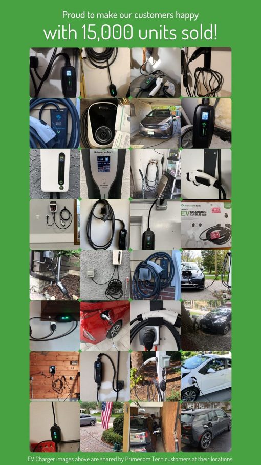 Cargador EV PRIMECOM Nivel 2 220/240V, 16A, 30 y 50 pies, Cable de Carga Electrica EVSE Portatil Compatible con Bolt Volt Leaf BMW i3 Fiat 500e Clarity NIRO Prius (10-30P, 50 pies) - Imagen 6