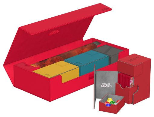 Ultimate Guard Superhive 550+, Estuche para 550 Tarjetas de TCG con Doble Funda, Rojo, Compatible con Boulders, Cierre Magnetico y Forro de Microfibra Interno - Imagen 6