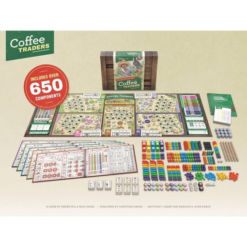 Capstone Games: Coffee Traders - Juego de Estrategia de Mesa, 3-5 Jugadores, Edades 12+, 120 Min - Imagen 5