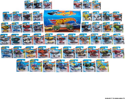 Set de 50 Camiones y Autos de Juguete Hot Wheels, 50-Pack, Escala 1:64, Vehiculos Empaquetados Individualmente, Coleccion Instantanea (Estilos Variados) (Exclusivo de la Marca) - Imagen 5