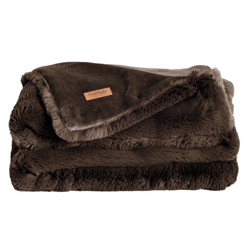 UnHide Marshmallow - Manta de Piel Sintetica - Peso Pesado, Manta Extra Suave - Hecha de Materiales Reciclados - Lavable a Maquina - Mediano (60" x 80") - Pelo Chocolate