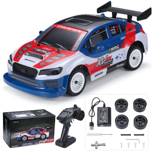 Coche de Control Remoto FACar 1607 Escala 1/16 4WD RC Coche de Deriva, Vehiculo RC Electronico Off Road 4X4 Veloz a 30 KPH, Motor RC380 Cepillado y Neumaticos Adicionales Regalos de Cumpleanos para Ninos y Ninos