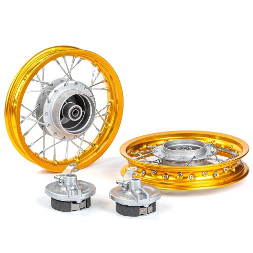 Rin SUNQIAO CRF50, Ruedas XR50 Zapatas de Freno de Tambor para Motocicletas XR CRF Pit Dirt Bikes Negro 1.40x10 Aleacion de Aluminio Rines (Dorado) - Imagen 2