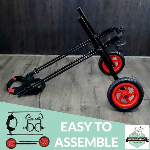 Silla de Ruedas para Perros Best Friend Mobility Pro Series para Patas Traseras - Fibra Ultraligera, Brazos Laterales Ajustables para Todo Terreno, Llantas de Espuma para Todos los Perros (Tamano Mediano) - Imagen 4