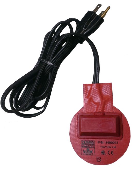Calentador de almohadilla de silicona Zerostart 3400031 para aceite de motor, fluido de transmision, deposito y fluido hidraulico, 3" (7.6 cm) de diametro | Aprobado por CSA | 120 voltios | 125 vatios