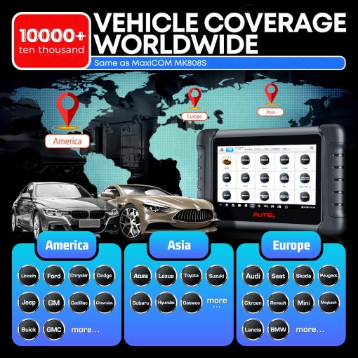 Autel MaxiCheck MX808S Escaner OBD2, 2024 Superfast OS 11, 3000+ Herramienta de Diagnostico Bidireccional, Ver. de EE. UU. de MaxiCOM MK808S MK808Z, Mejora de MX808 MK808 MK808BT, 28+ Reset, Escaneo de Sistemas Completos, FCA AutoAuth - Imagen 9