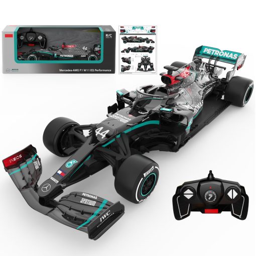 Carro de Control Remoto Mercedes-Benz F1 W11 1:18 con Licencia Oficial de Voltz Toys - Serie de Autos de Coleccion F1 RC para Ninos y Adultos - RC Car 2.4GHz para Regalo (1:18 Mercedes-Benz F1 W11)