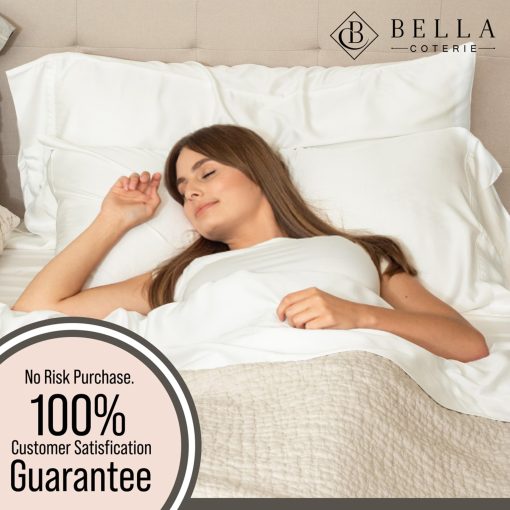 Juego de sabanas de lujo Bella Coterie para cama tamano completo | Viscosa de bambu cultivada organicamente | Ultra suave | Ideal para personas calurosas | Bolsillo profundo de 18" [Marfil] - Imagen 4