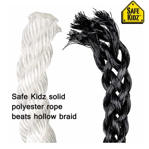 Red de escalada Safe-Kidz Cargo, Escalera de cuerda de poliester 100%, 96" L x 30" W + Broca e Instrucciones - Imagen 4