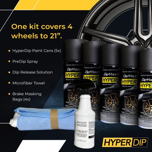 Kit de Pintura para Ruedas DipYourCar HyperDip, Set DIY de Pintura para Llantas, Capa de Inmersion para Automoviles Aromatizables, Proteccion Pelable para Rines de Coche, Pintura para Rines, Pintura de Saten Metalica en Aerosol - (Gris Antracita) - Imagen 6