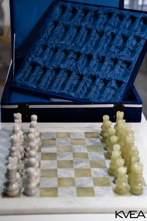 Juego de ajedrez de marmol - 11 pulgadas - Tablero de ajedrez blanco y verde - Juego de ajedrez de regalo - Juego de ajedrez para niños - Juego de ajedrez para adultos - Decoracion de lujo para el hogar - Adecuado para decoracion de mesa - Imagen 4