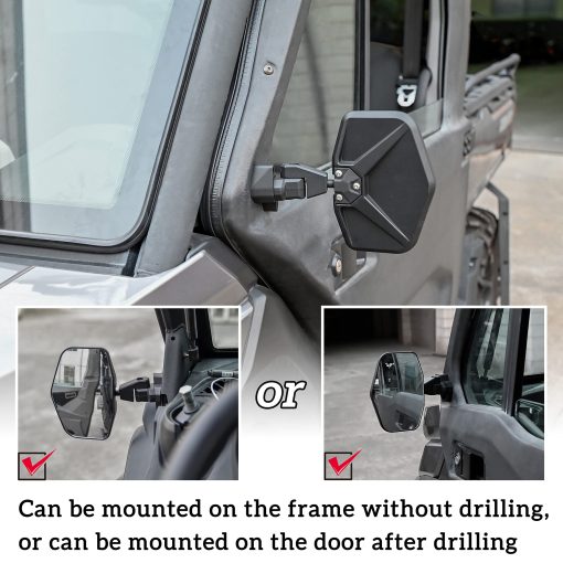 Espejos laterales de vista trasera de aleacion de aluminio ajustables mas anchos SAUTVS para Can-Am Defender, espejos laterales concavos de alta definicion de alta resistencia para Can Am Defender HD5 HD8 HD10 MAX 2016-2024 Accesorios (2PCS) - Imagen 2