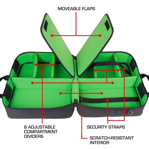 USA Gear XL Magic The Gathering MTG Bolsa de Viaje para Caja de Mazo - Bolsa de Almacenamiento de Cartas MTG Grande con Correa Acolchada para el Hombro, Interior Personalizable, Resistente a la Intemperie - Compatible con Cajas de Cartas y Cartas enfundadas - Verde - Imagen 5