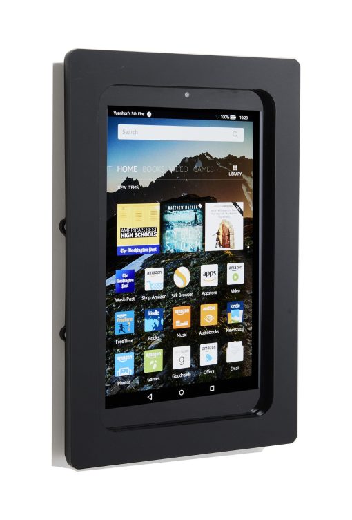 Estuche de Seguridad Anti-Robo de Acrilico VESA para Amazon Fire 7" 2015/2017/2019 con Kit de Montaje en Pared (Negro)