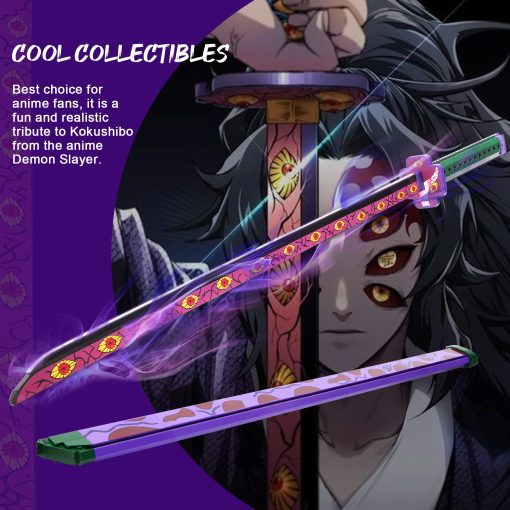 Juego de Construccion de Espada Kokushibo de Demon Slayer, Espada Kokushibo de 39 pulgadas con Funda y Soporte, Juego de Construccion de Juguete de Espada de Anime de Cosplay Hecho a Mano para Coleccionar y Regalar, 789 pcs - Imagen 4