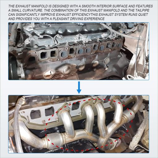 JDMSPEED Nuevo Kit de Colector de Escape de Acero Inoxidable y Junta de Reemplazo para Grand Cherokee Wrangler 4.0L Reemplazo para Jeeps Seleccionar 1991-1999 (Motor 4.0L Solamente) Sustituye 33007072, 4883385 - Imagen 7