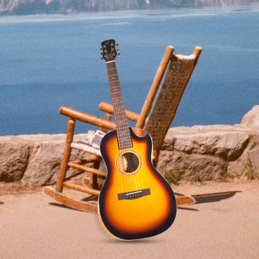 Guitarra de Viaje Solida de Sitka de Journey Instruments - FP412-13BC Guitarra Acustica-Electrica de Viaje Plegable - Estuche Mochila Portatil (Solida de Sitka/Solida de Caoba Africana Parlor Burst) - Imagen 5