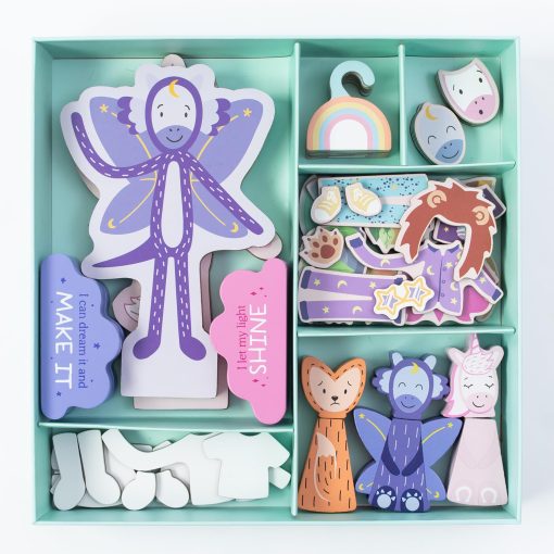 Slumberkins Kinspiration Kit - Juego Expresivo con Unicornio y Dragon, Incluye Tarjetas de Actividades, Juego y Libro para Vestir al Unicornio - Fomenta la Creatividad y el Juego Sensorial - Imagen 7