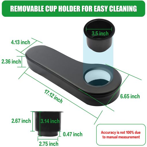 NOKINS Golf Cart Armrest with Cup Holder, No Drilling, Soporte para Reposabrazos para Carrito de Golf, Soporte para Reposabrazos Redondo de 1 1/4 Tamano, Se Adapta al Bastidor Lateral Circular del Asiento Trasero del Carrito de Golf EV Avanzado 1 1/4 Tamano Negro - Imagen 4