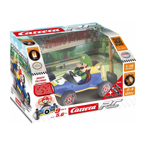 Carrera RC Official Licensed Mario Kart Mach 8 Luigi 1:18 Scale 2.4 Ghz Control Remoto Coche de radio con bateria recargable Lifepo4 - Juguetes para ninos / ninas, (Modelo: 181067) - Imagen 5