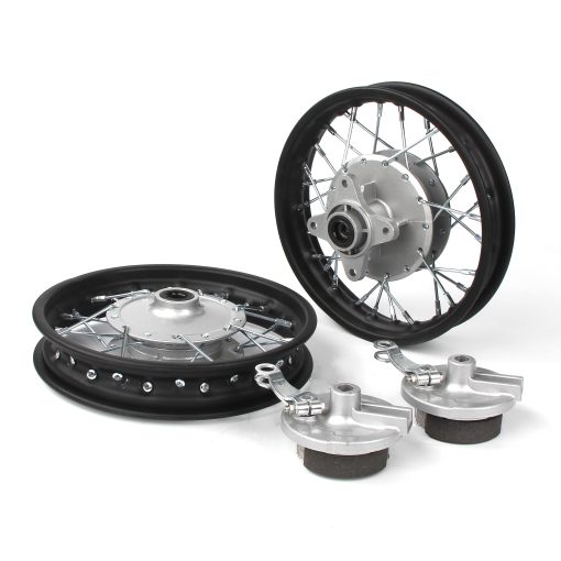 Rin SUNQIAO CRF50, Ruedas XR50 Zapatas de Freno de Tambor para XR CRF Motocicletas de Tierra Negro 1.40x10 Rines de Acero