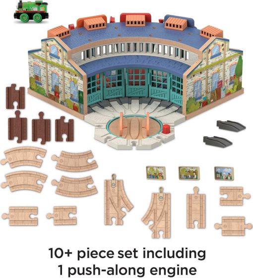 Set de Inicio de Tren de Juguete Thomas & Friends Tidmouth Sheds de Madera con Motor de Percy para Niños en Edad Preescolar de 3+ Años (Exclusivo de Amazon) - Imagen 5