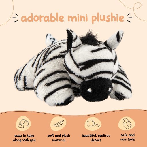 Juguetes de Peluche Mini Cebra de Forest & Twelfth | Paquete de 12 Juguetes de Peluche de Cebra | Relleno de Medias para Ninas y Ninos, Figuras de Animales para Favores de Fiesta, Bolsas de Regalos, Premios del Tesoro de la Clase - Imagen 6