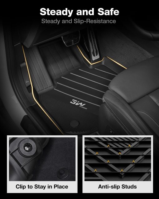 Tapetes de piso 3W 2018-2024 BMW X3 y 2019-2024 X4 & Forro de piso, Accesorios personalizados todo clima TPE para BMW X3/X4 X3 30i X3 M40i X3 30e X3 M BMW X4 M M40i xDrive30i Juego completo de tapetes para automovil, Negro - Imagen 4