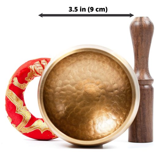Set de Cuenco Tibetano de Bronce - Grado Maestro de Sanacion - Tono Puro por Himalayan Bazaar (3.5") - Imagen 5
