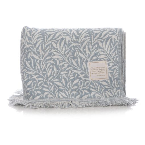 Manta Jacquard Willow Blue de Half Moon Bay Shruti William Morris | 125x150cm