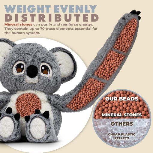 Koala de Peluche Ponderado para Adultos y Ninos 4.5 lbs - 38" de Largo Brazos Reconfortantes para Abrazos Reconfortantes Peluches Ponderados - Peluches para Ansiedad y Alivio del Estres - Noa Koala - Imagen 4