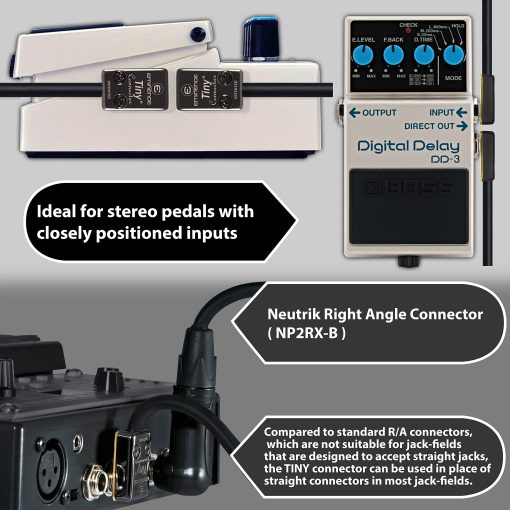 Cable de 5 pies hechos a medida WORLDS BEST CABLES para pedal, efectos, parche, instrumento utilizando cable Mogami 2319 y conectores TS chapados en oro Eminence Tiny angulados - Imagen 4