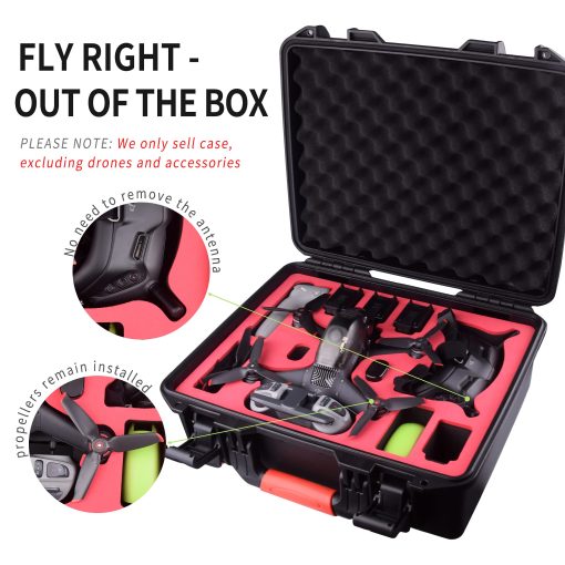 Estuche rigido profesional FPVtosky para DJI FPV [Estuche solamente] - Accesorios de transporte para dron DJI FPV - Compatible con 6 baterias - Manten las helices puestas - Compatible con Goggles Integra - Imagen 2