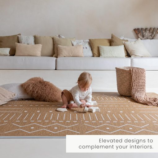 Tapete de Juego Toddlekind - Tapete de Espuma Premium, 4 x 6 pies Tapete de Espuma de Calidad Premium para Bebes/Niños Pequeños, Elegante, No Toxico, Inodoro, Berber-Camel (Marron Rustico) - Imagen 5