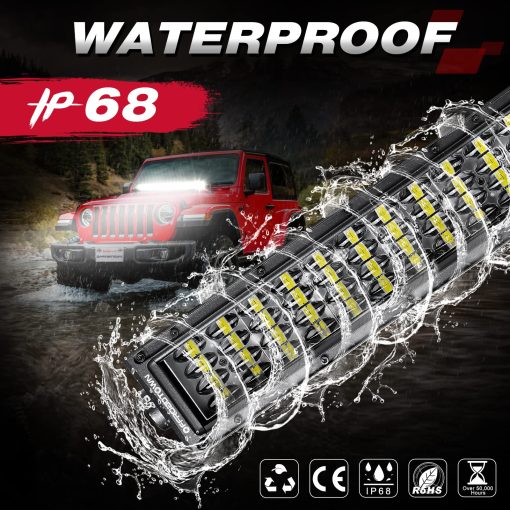 Barra de Luz LED, OFFROADTOWN 30 pulgadas 480w Barra de Luz LED Spot Flood Combo Beam Luces Todo Terreno Cuatro Filas Luz de Conduccion LED para Camion Pickup UTV SUV Jeep Bronco Can-Am - Imagen 4