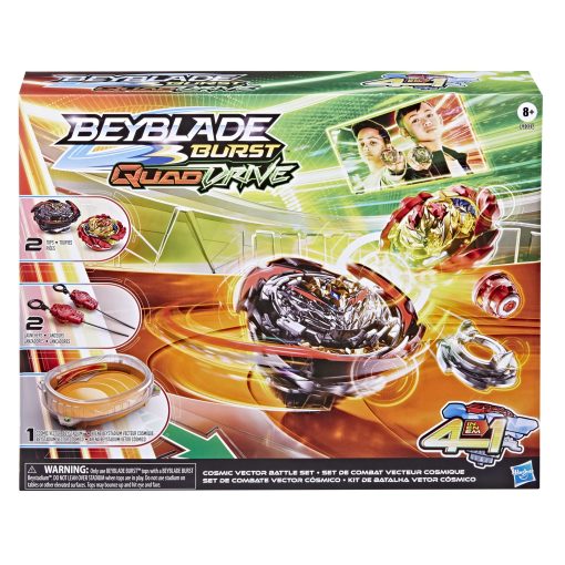 Set de Batalla Beyblade Burst QuadDrive Cosmic Vector - Juego de Batalla con Beystadium, 2 Juguetes de Batalla y 2 Lanzadores para Mayores de 8 Anos - Imagen 3