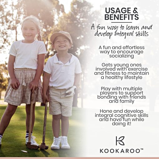 Set de Golf para Ninos KOOKAROO Edades 3-5 - Palos de Golf para Ninos 3-5 - Set de Golf para Ninos - Set de Golf para Ninos 4-8 - Juguete de Golf para Bebes - Set de Golf para Ninos de 2 Anos - Palos de Golf para Ninos Pequenos de 2 Anos - Mini Set de Golf - Palos de Golf para Bebes - Imagen 5