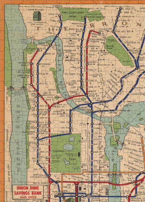 Rompecabezas de 1000 Piezas del Mapa del Sistema del Subterraneo de Nueva York - Mapa del Metro de Nueva York | NY Subterraneo | Rompecabezas para Adultos - Imagen 4