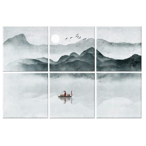 Ruonin.X 6 Pack Paneles acusticos decorativos de arte, Mejor tratamiento acustico que la espuma, Paneles de absorcion de sonido premium y aislamiento acustico para estudios de grabacion y hogares, 72"x48" pulgadas - Paisaje