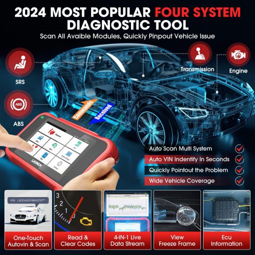 Lanzamiento CRP129E - Nuevo lector de codigos 2023 con reseteo de aceite/EPB/SAS/TPMS/DPF/BMS/Reset de acelerador, codificacion de inyectores, escaner de diagnostico, actualizacion en linea gratuita de por vida, escaner OBD2 de ABS SRS TCM Engine, AUTO VIN + Herramienta TPMS - Imagen 2