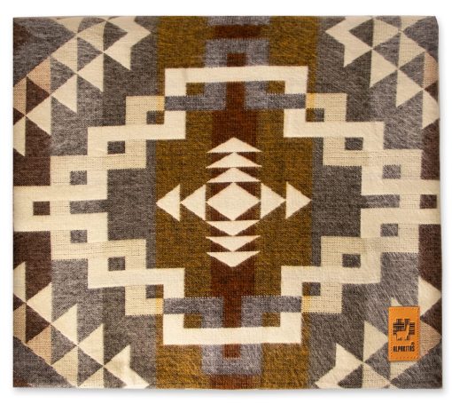 Manta de Tiro ALPAKITAS Inca | Manta de Tiro Tamano Twin | 70 x 45 pulgadas | Suave, Hipoalergenica y Transpirable | Manta Ecuatoriana Inca | Manta Exterior (Diseno Ancestral Gris y Amarillo)