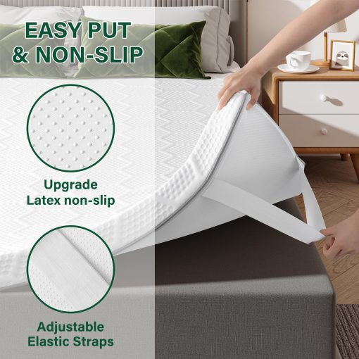 VISCOFLEX Colchon Topper de Espuma Viscoelastica de 3 Pulgadas para Camas Individuales, Soporte de Espuma de Alta Densidad, Doble Capa de Mejor Soporte para el Cuerpo y Alivio de Presion - Imagen 6