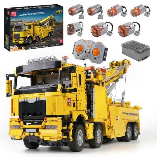 Mould King 17028 Camion de Rescate en Carretera Kits de Bloques de Construccion, Modelo de Grua Neumatica Grande Technik de 4883 Piezas con 7 Motores, Control Remoto y Control de Aplicacion, Regalo para Niños/Adultos Entusiastas de Vehiculos